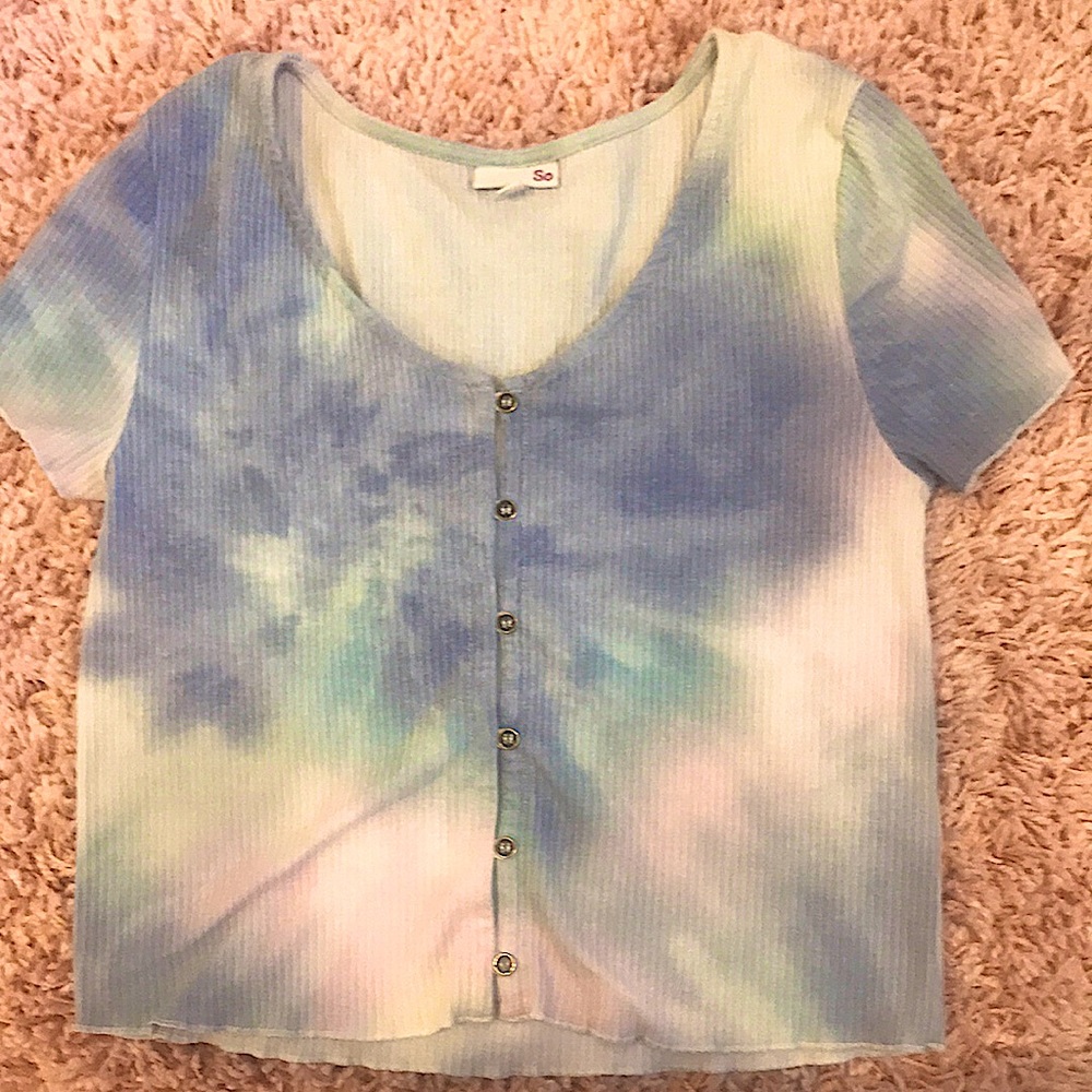 tye-dye buttoned shirt